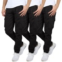 Black & Black & Black 42 3-Pack Men's Flex-Stretch Cotton Cargo Pants, 31-Inch Inseam - Comfortable and Durable